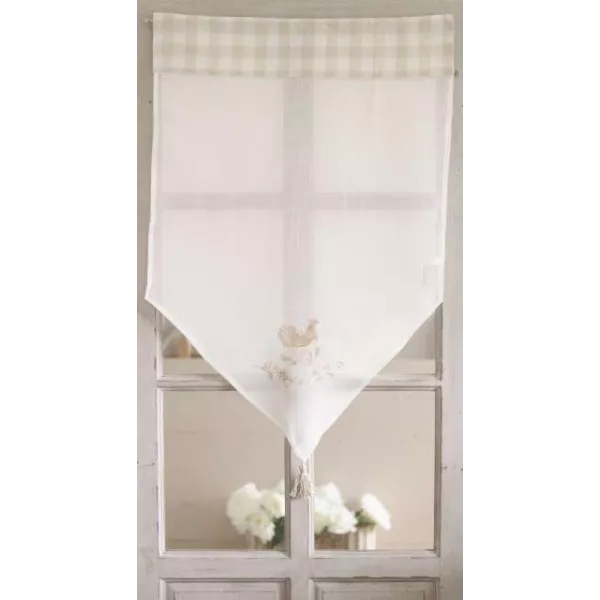 Rideau store cuisine decor poule Campagne