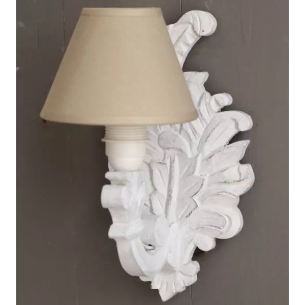 Applique murale Blanche bois style gustavien