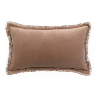 Coussin Velours frangé Rectangulaire 40x65 Sesame