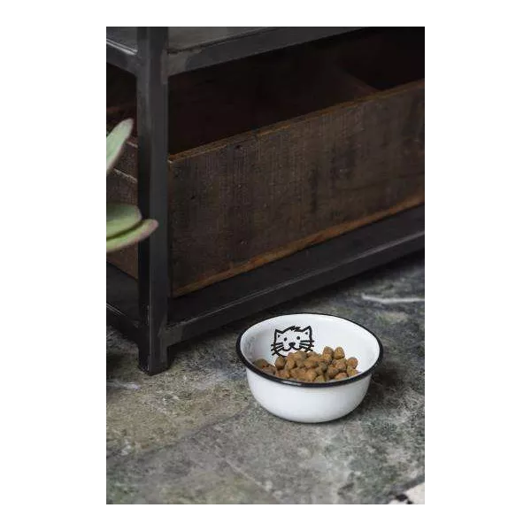 Bol métal émaillé Rétro Chat