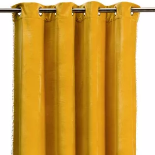 rideau velours jaune deco