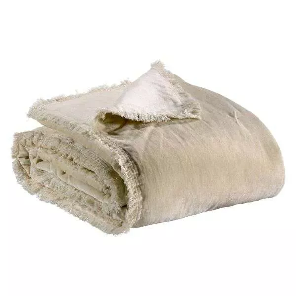 Couvre Lit Velours Lin Vivaraise