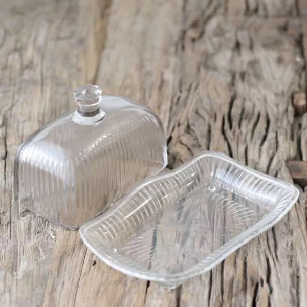 Beurrier Verre style Campagne Forme Rétro