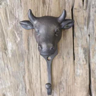 Patère Murale Tête de Boeuf Cuisine de Campagne