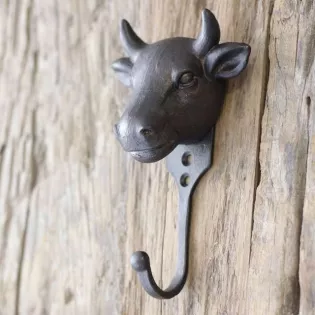 Patère Murale Tête de Boeuf Cuisine de Campagne