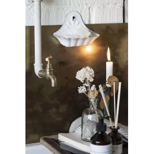 porte savon mural style ancien email blanc