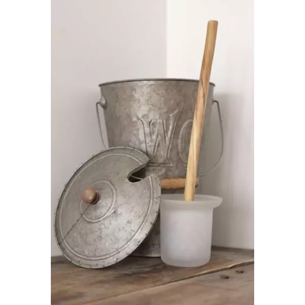porte brosse toilettes Seau Métal Rétro