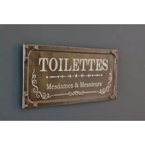 Plaque Toilettes Métal