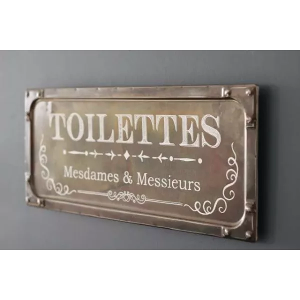Plaque Toilettes Métal