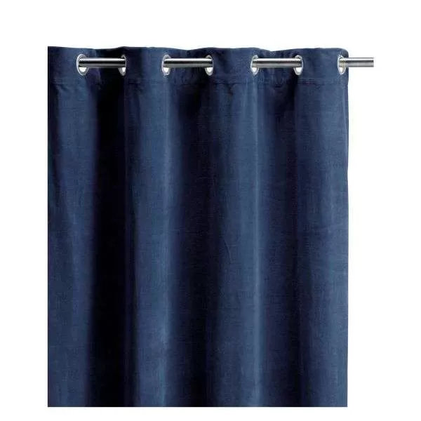 rideau velours bleu