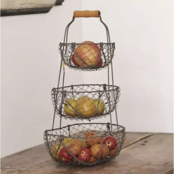 Panière métal Grillage Poule 3 Niveaux