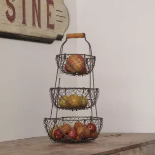 Panière métal Grillage Poule 3 Niveaux