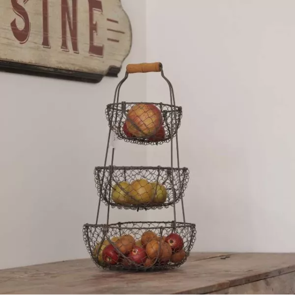 Panière métal Grillage Poule 3 Niveaux