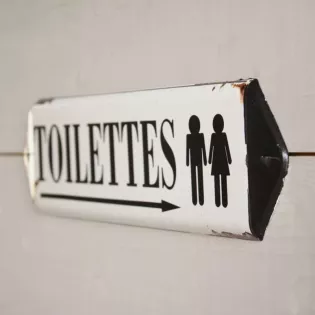 plaque toilettes silhouettes retro