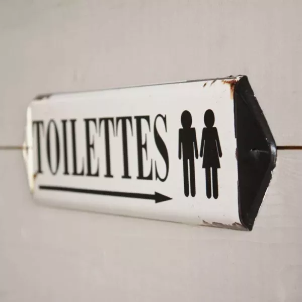 plaque toilettes silhouettes retro
