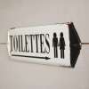 plaque toilettes silhouettes retro