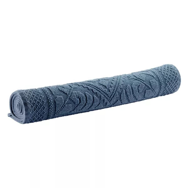 Tapis de bain bleu style hammam