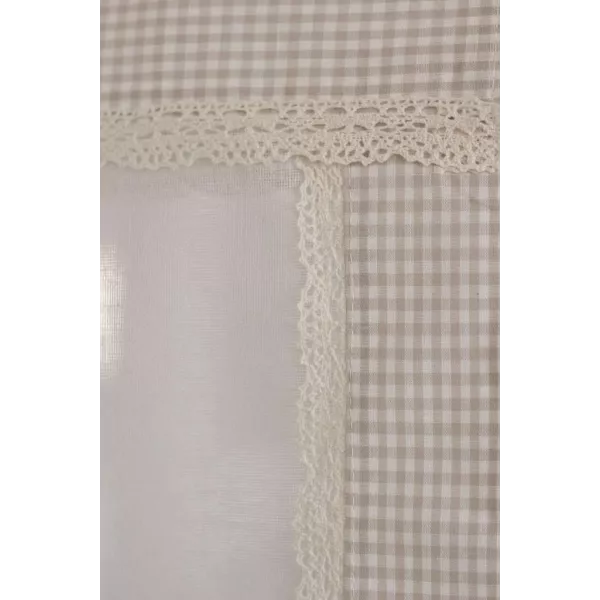 Petit Voilage de Cuisine Vichy Beige Rustique
