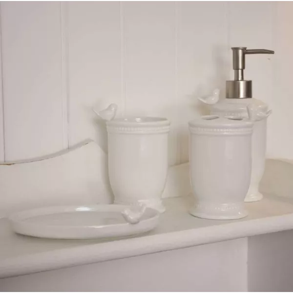 accessoires de toilettes Décor Oiseau Romantique