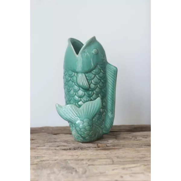 Vase Poisson céramique Verte Chehoma