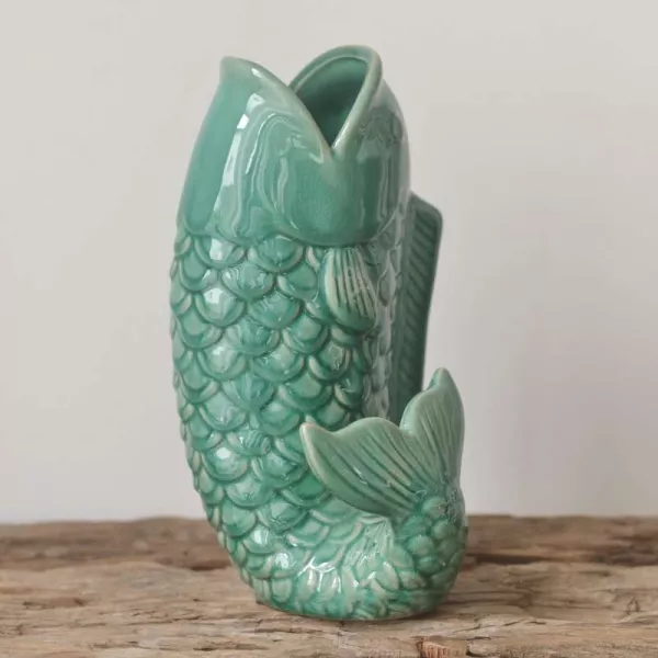 Vase Poisson céramique Verte Chehoma