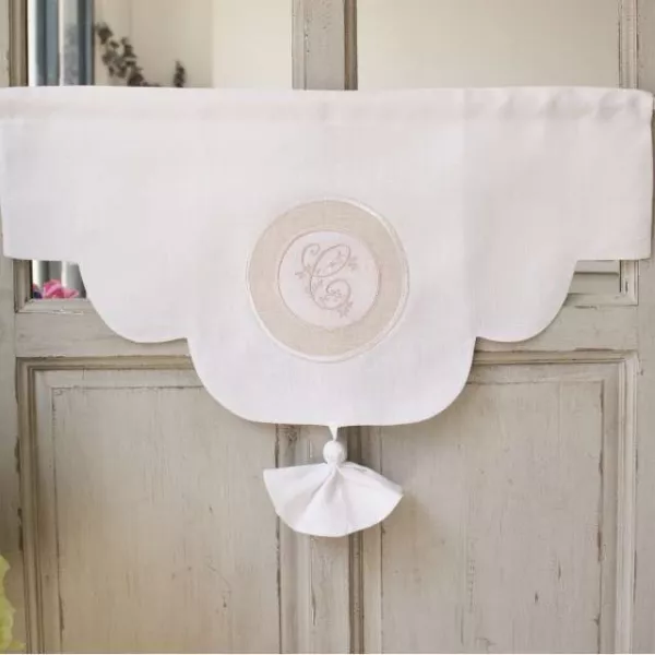 Valance Cantonniere lin Broderie Romantique