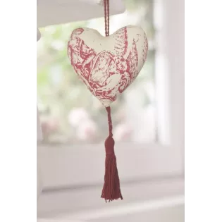 Coeurs en Toile de Jouy à suspendre