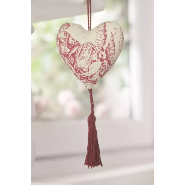 Coeurs en Toile de Jouy à suspendre