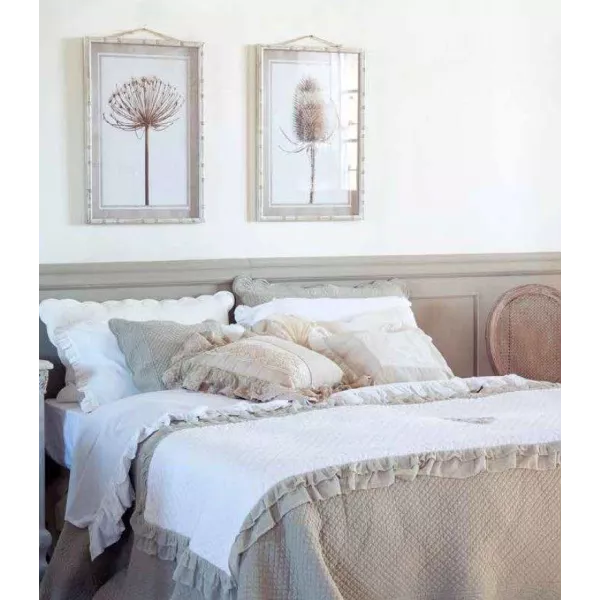 Coussins broderie Shabby Blanc Mariclo