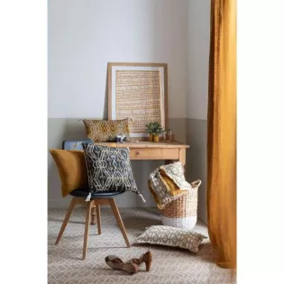 Rideau Voilage Lin et Coton Bronze Vivaraise