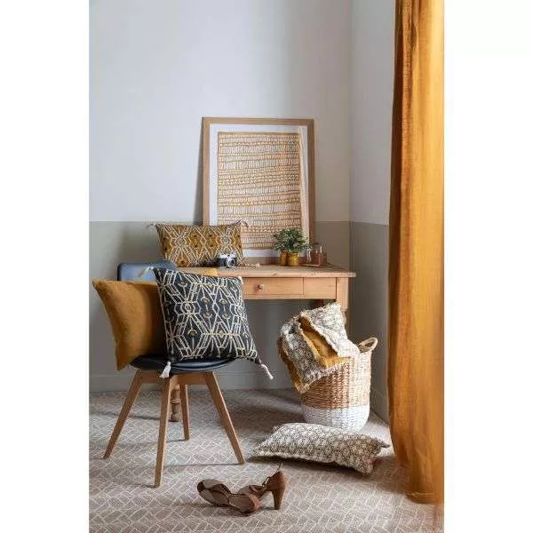 Rideau Voilage Lin et Coton Bronze Vivaraise