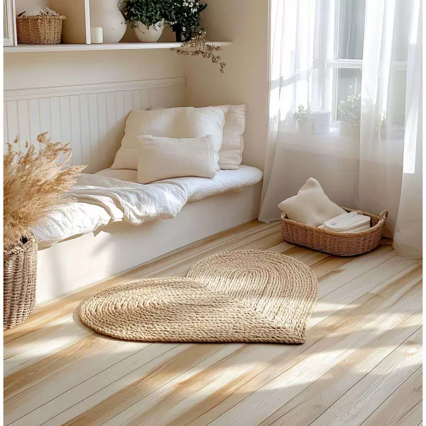 Tapis Forme Coeur en Jute