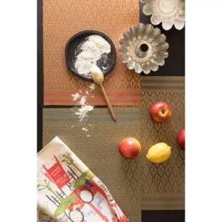 Set de Table Tissage Vivaraise Naturel/Vert