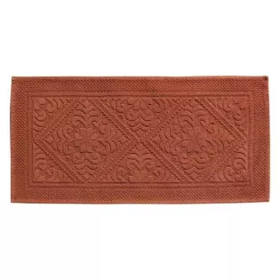 Tapis de bain en éponge style hammam coloris Sienne
