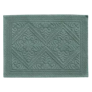 Tapis de bain vert de gris en coton