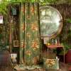 Rideaux Velours épais Fleuris Jade