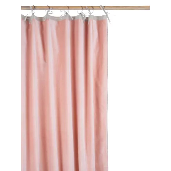 rideau velours rose