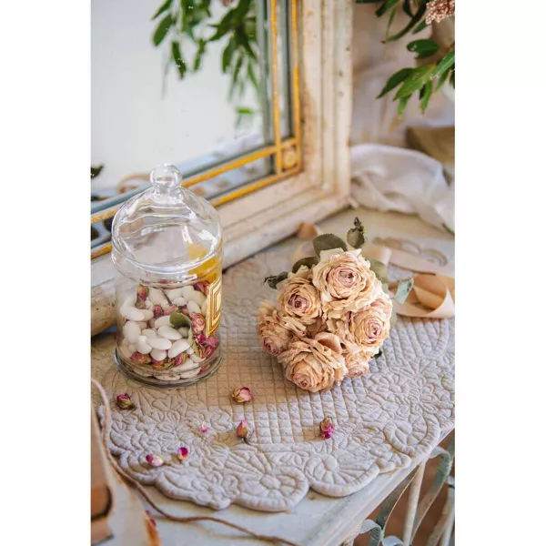 Set de Table Beige Boutis Blanc Mariclo