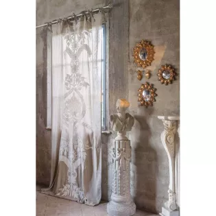 Long Rideau Broderie Dentelle Blanc Mariclo
