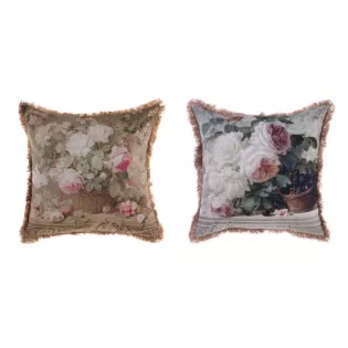 Coussins Romantiques Velours Blanc Mariclo