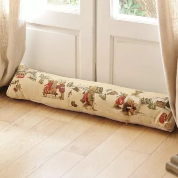 Coussin Boudin bas de Porte Original Ours au ski