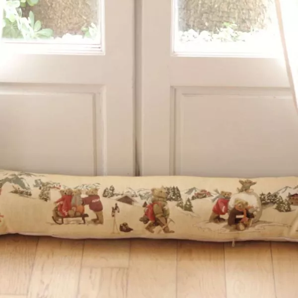 Coussin Boudin bas de Porte Original Ours au ski