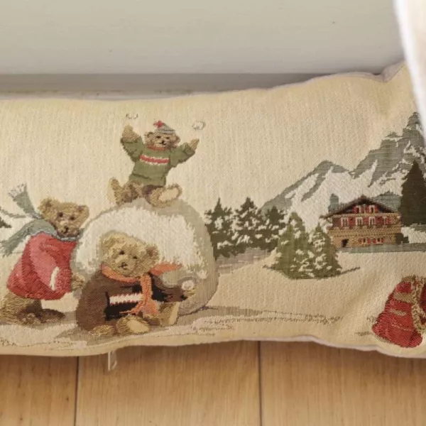 Coussin Boudin bas de Porte Original Ours au ski