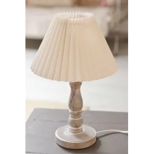 Lampe sur pied bois et abat jour écru