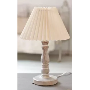 Lampe sur pied bois et abat jour écru