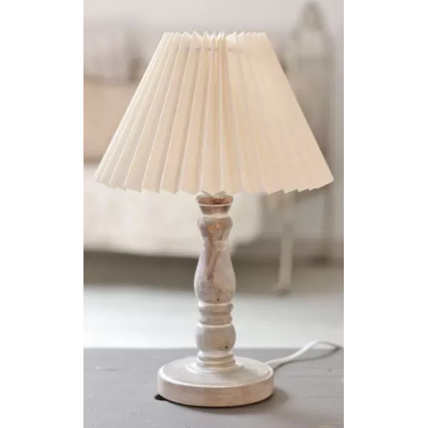 Lampe sur pied bois et abat jour écru