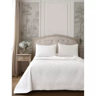 Couvre Lit Boutis Blanc Style Classique