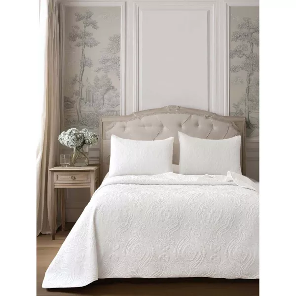 Couvre Lit Boutis Blanc Style Classique