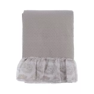Couvre Lit Toile Jouy Beige