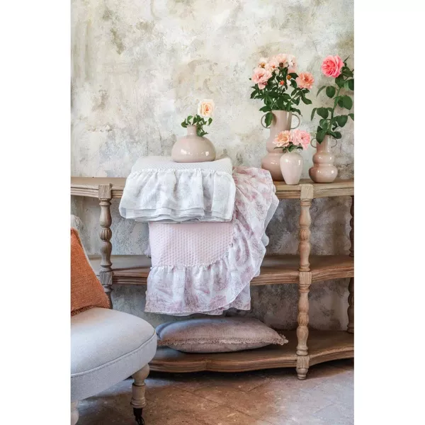 Couvre Lit Toile Jouy Beige Blanc Mariclo